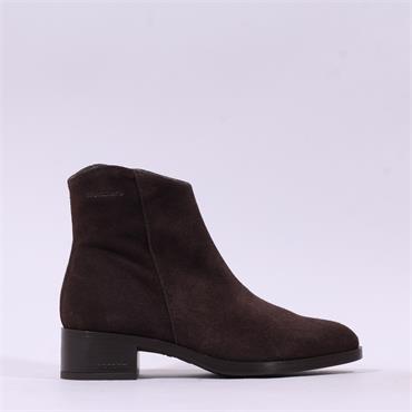 Wonders Bonjour Low Heel Ankle Boot - Brown Suede